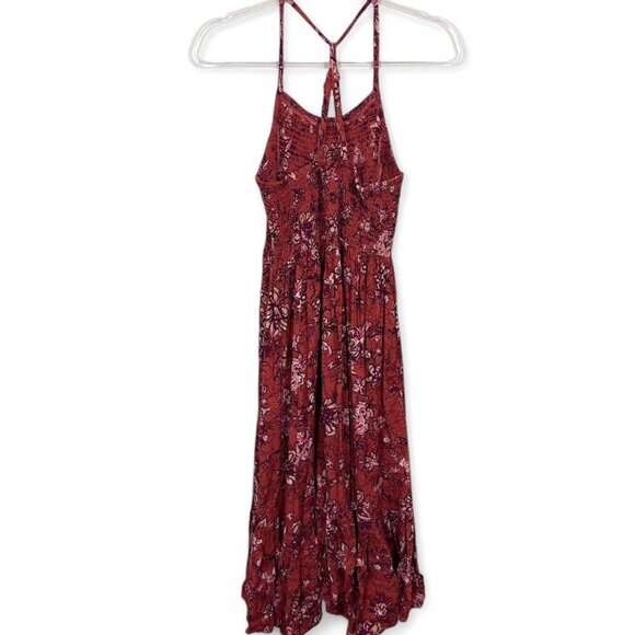 Maurice’s Rust Red Floral Maxi Sundress Strappy Back Boho Festival Size Small - Picture 6 of 7
